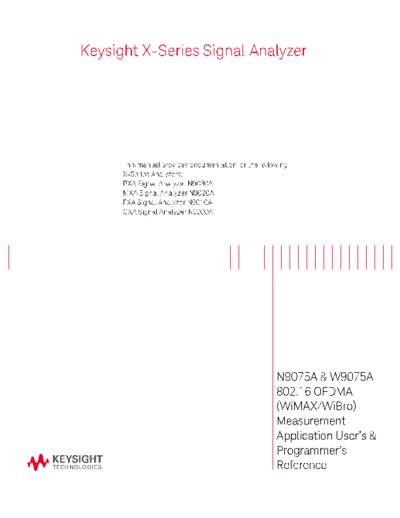 N9075-90012 N9075A & W9075A 802.16 OFDMA User_2527s and Programmer_2527s Reference [2306]