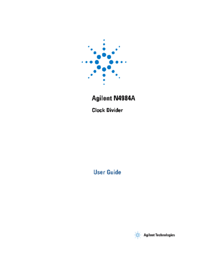 N4984A Clock Divider - User_2527s Guide N4984-91021 [26]