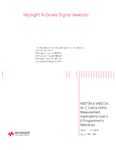 N9073-90016 N9073A & W9073A W-CDMA HSPA User_2527s and Programmer_2527s Reference [2668]