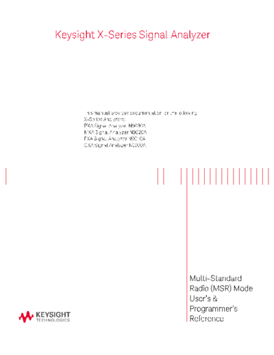 N9083-90001 N9083A & W9083A Multi-Standard Radio (MSR) Measurement Application User_2527s and Programmer_2527s Reference [2300]