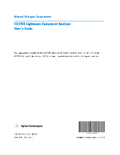 N4376B Lightwave Component Analyzer - User_2527s Guide - Manual Changes Supplement 5991-3001EN [3]