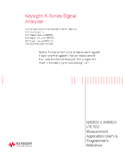 N9082-90001 N9082A & W9082A LTE TDD User_2527s and Programmer_2527s Reference [2882]