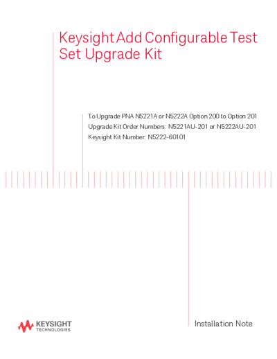 N5222-90101 Installation Note_252C Add config Test set Upgrd Kit to Upgrd N5221A and N5222A opt 200 to 201 [26]