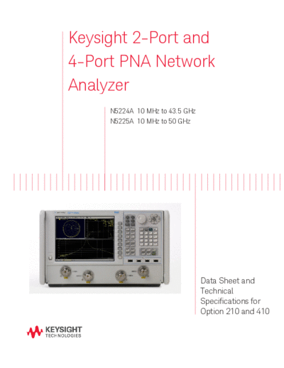 N5224-90002 Data Sheet and Technical Specifications_252C N5224A and N5225A PNA Network Analyzers Option 210 and 410 [42]