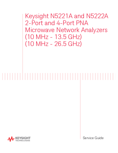 N5222-90001 Service Guide N5221A and N5222A 2-Port and 4-Port PNA Microwave Network Analyzers c20141118 [8]