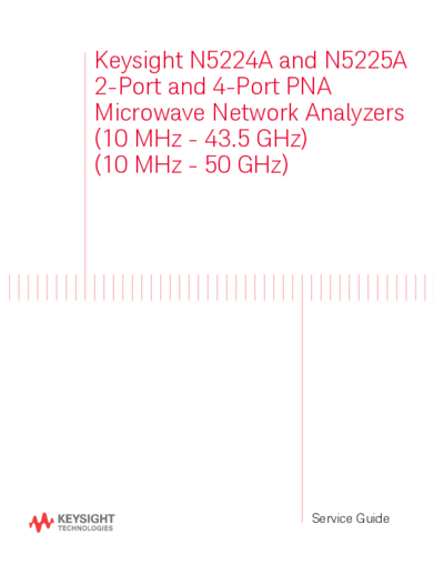 N5225-90001 Service Guide N5224A and N5225A 2-Port and 4-Port PNA Microwave Network Analyzers [8]