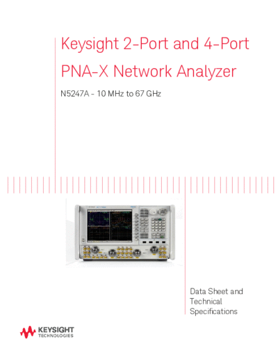 N5247-90002 PNA Microwave Network 2-Port and 4-Port (10 MHz to 67 GHz) Data Sheet and Technical Specifications [78]