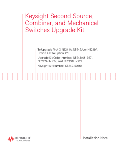 N5242-90005 Installation Note_252C Second Source_252C Combiner_252C and Mechanical Switches Upgrade Kit To Upgrade Option 41 [15]