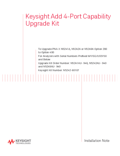 N5242-90015 Installation Note_252C Add 4-Port Capability Upgr Kit to Upgr N5241A 42A Opt 200 to 400 [12]