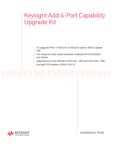 N5242-90115 Installation Note_252C Add 4-Port Capability Upgrade Kit to Upgrade N5241A or N5242A Opt 200 to 400 [14]