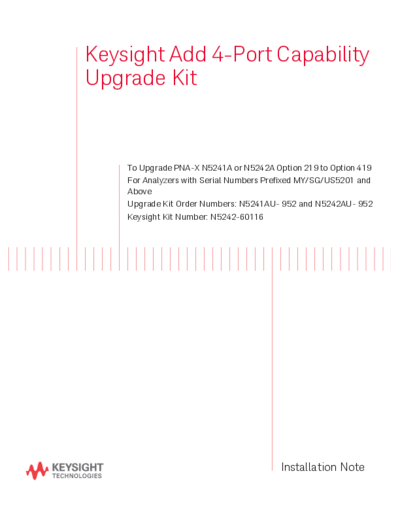 N5242-90116 Installation Note_252C Add 4-Port Capability Upgrade Kit to Upgrade N5241A or N5242A Opt 219 to 419 [14]