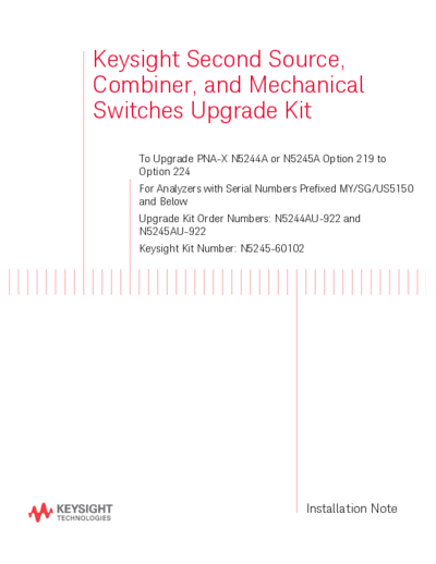 N5245-90005 Installation Note_252C Add 2nd Source_252C Combiner_252C & Mech Sw Upgr Kit to Upgr N5244A 45A Opt 219 to 224 [14]