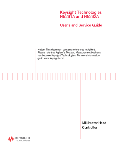 N5262-90001 N5261A and N5262A Millimeter Head Controller User_2527s Guide [90]