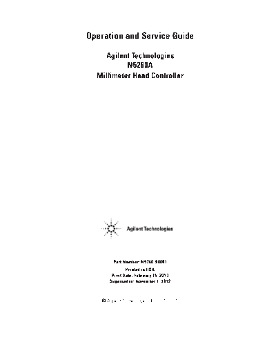N5260A Millimeter Head Controller Operation and Service Guide N5260-90001 c20130213 [136]