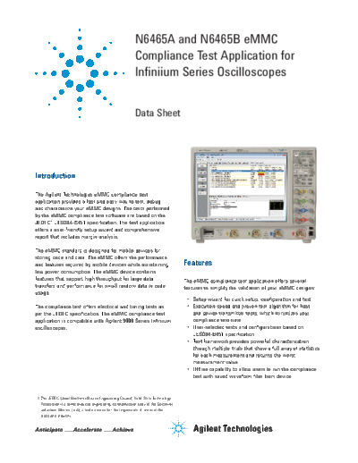 N6465A eMMC Compliance Test Application for Infiniium 9000 Series Oscilloscopes 5991-1397EN c20140512 [8]