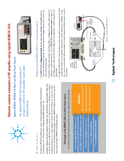 Network analyzer evaluation of RF amplifier using Keysight B2961A 62A flyer 5991-1857EN [2]