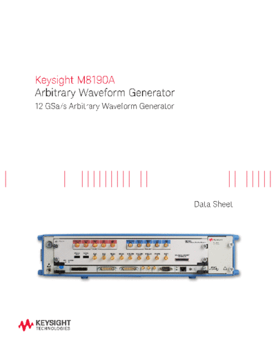 M8190A Arbitrary Waveform Generator - Data Sheet 5990-7516EN c20140925 [40]