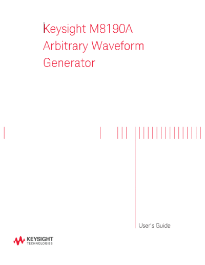 M8190-91030 M8190A Arbitrary Waveform Generator - User_2527s Guide c20140620 [318]