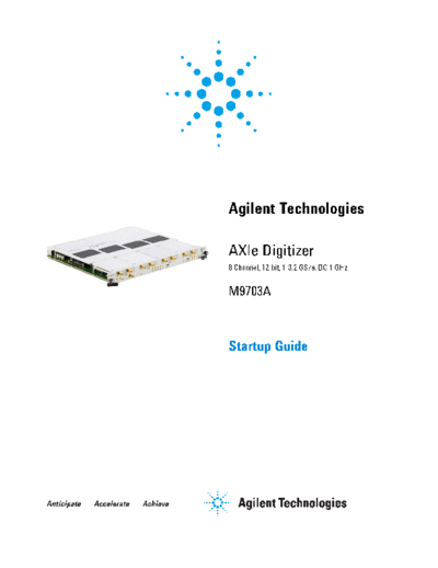 M9703A AXIe Digitizer - Startup Guide M9703-90001 c20131202 [20]