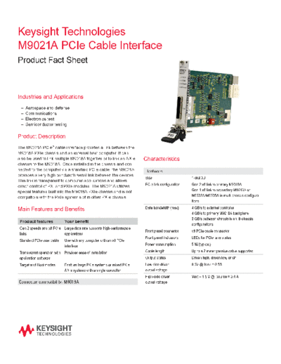 M9021A PCIe Cable Interface - Promotional Flyer 5990-6359EN c20140822 [2]