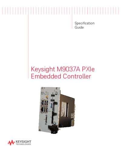 M9037-90015 M9037A PXIe Embedded Controller - Specifications Guide c20141007 [14]