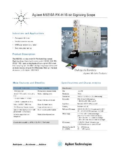 M9210A PXI-H 10-bit Digitizing Scope Flyer 5990-6286EN c20131204 [2]