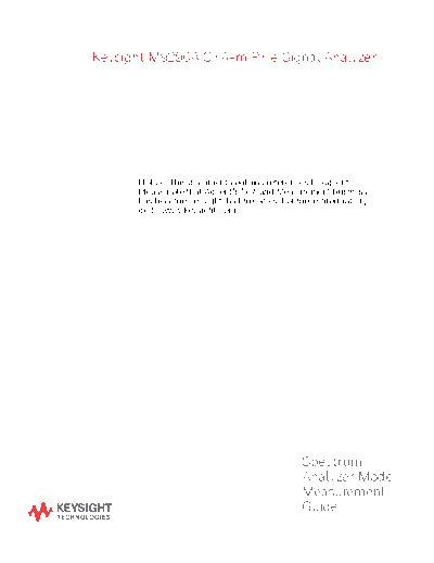 M9290-90024 CXA-m Spectrum Analyzer Mode Measurement Guide c20141114 [180]