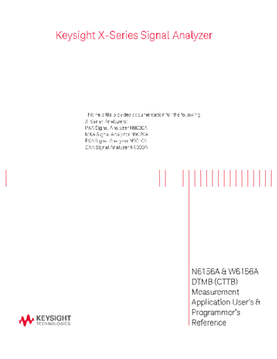 N6156-90003 N6156A & W6156A DTMB (CTTB) User_2527s and Programmer_2527s Reference [1784]