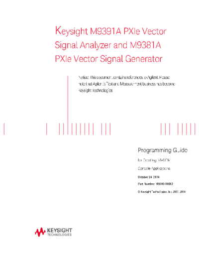 M9300-90080 M9391A PXIe Vector Signal Analyzer and M9381A PXIe Vector Signal Generator - Programming Guide c20141026 [200]