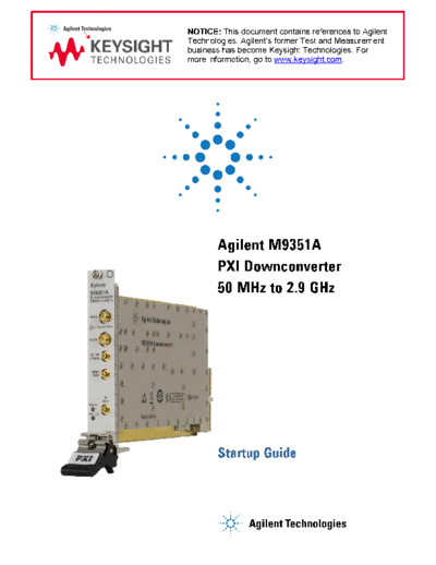 M9351-90001 M9351A PXI Downconverter Startup Guide c20140814 [4]