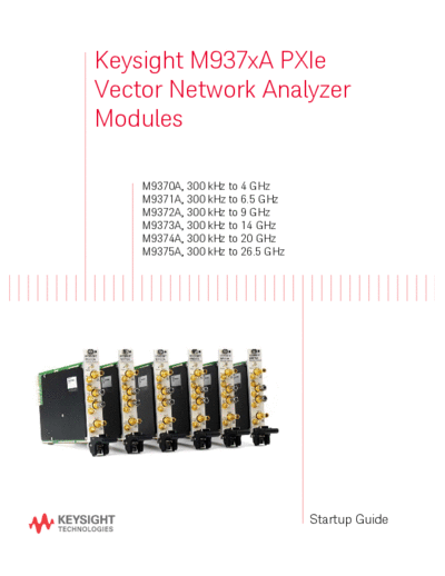 M9370-90001 Startup Guide for M937xA PXIe Vector Network Analyzer Modules [34]