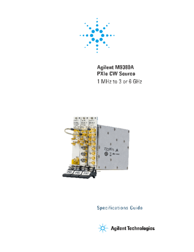 M9380-90015 M9380A PXIe CW Source - Specifications Guide c20131016 [16]