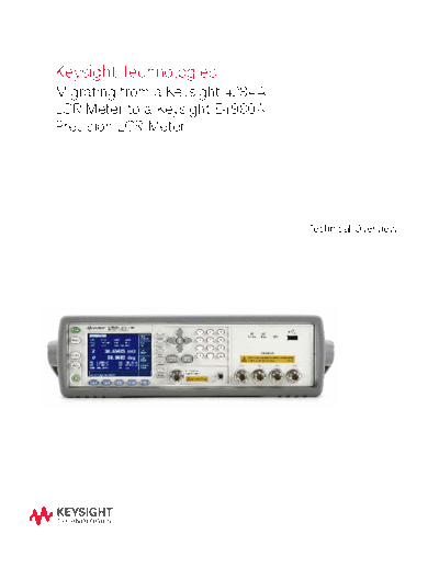 Migrating from a Keysight 4284A LCR Meter to a Keysight E4980A Precision LCR Meter 5989-4434EN c20141204 [28]