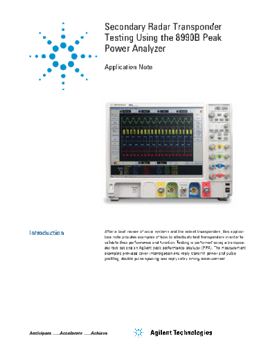 Secondary Radar Transponder Testing Using the 8990B Peak Power Analyzer - Application Note 5991-1192EN c20121203 [10]