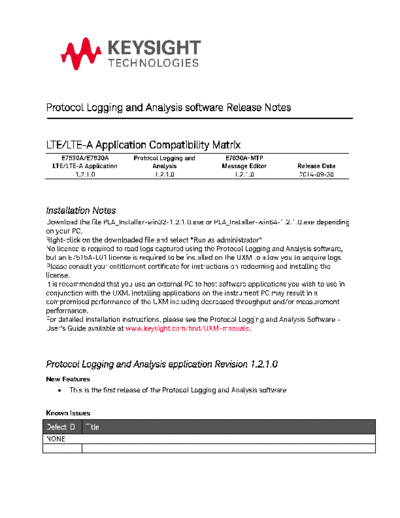 PLA_Release_Notes_1.2.1.0 Protocol Logging and Analysis software Release Notes c20140930 [2]