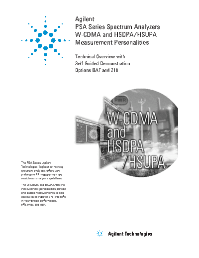 PSA Spectrum Analyzer W-CDMA and HSDPA HSUPA Measurement Personality - Technical Overview 5988-2388EN c20131125 [23]