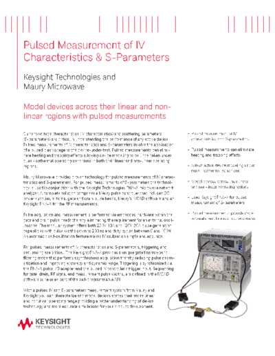 Pulsed Measurement of IV Characteristics and S-Parameters 5990-7744EN c20140812 [2]