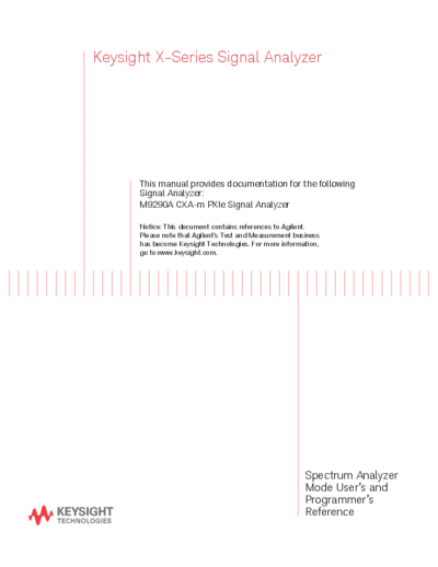 M9290-90019 CXA-m Spectrum Analyzer Mode User_2527s and Programmer_2527s Reference c20141105 [200]