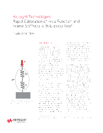 Rapid Calibration of Area Function and Frame Stiffness with Express Test1 - Application Note 5991-1453EN c20141030 [4]