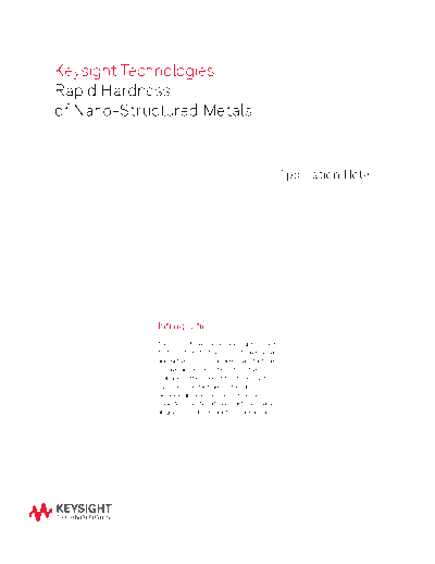 Rapid Hardness of Nano-Structured Metals - Application Note 5991-1773EN c20140908 [4]
