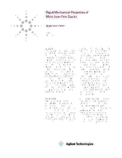 Rapid Mechanical Properties of Multi-layer Film Stacks - Application Note 5991-4077EN c20140318 [8]