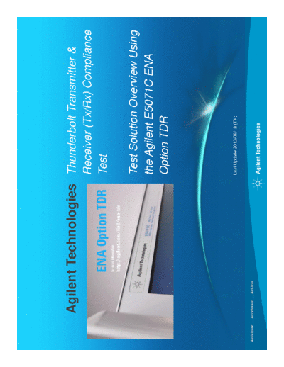 Thunderbolt Transmitter & Receiver Compliance Test - Test Solution Overview Using the ENA Option TDR Thunderbolt_test_solution_overview c20130618 [21]