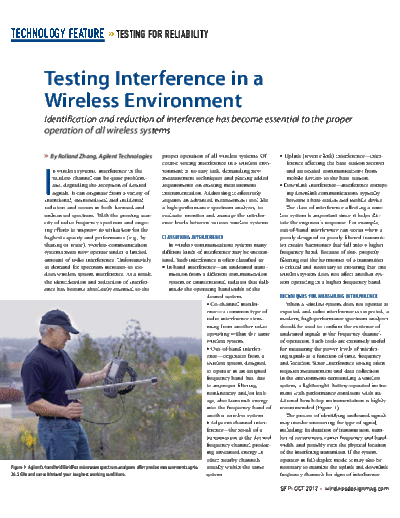 Testing Interference in a Wireless Environment - Article Reprint 5991-1295EN [2]