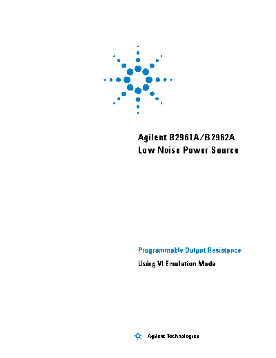 VI emulation mode of programmable output resistance function B2960-90042 [1]