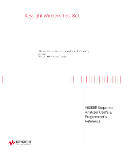 V9065-90002 V9065B Sequence Analyzer User_2527s and Programmer_2527s Reference for E6640A c20141007 [795]