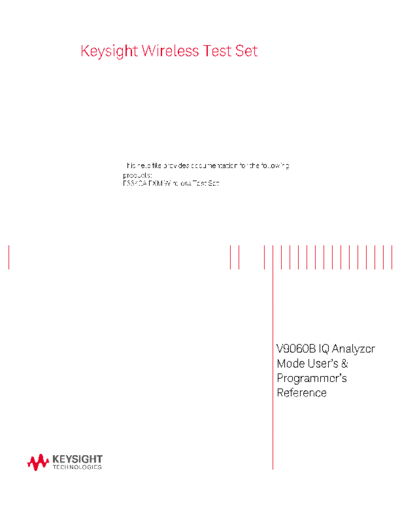 V9060-90007 V9060B IQ Analyzer User_2527s and Programmer_2527s Reference for E6640A c20141007 [818]