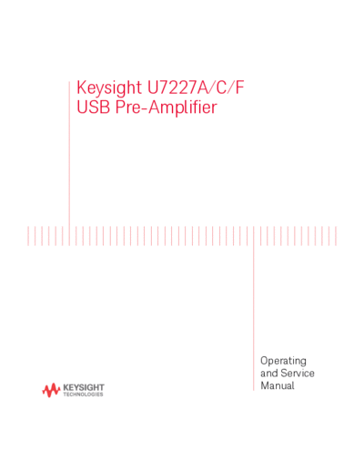 U7227A C F USB Preamplifier Operating and Service Manual U7227-90001 c20140707 [32]