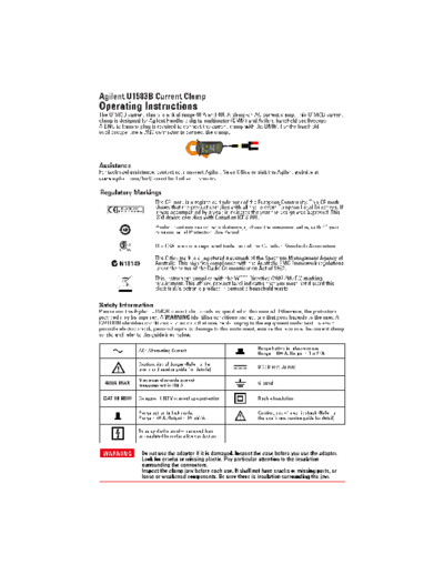 U1583B Current Clamp Operating Instructions U1583-90107 c20130320 [4]