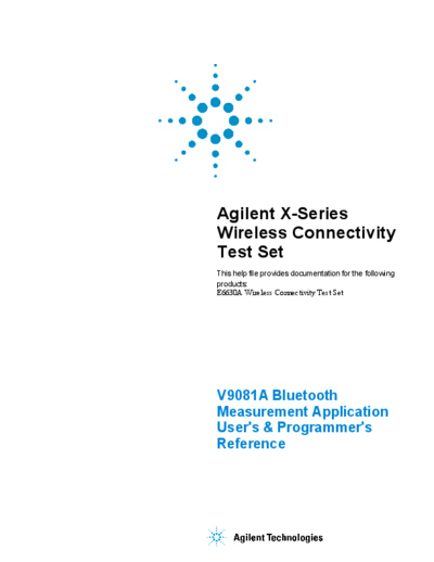 V9081-90004 V9081A Bluetooth User_2527s and Programmer_2527s Reference for E6630A c20130919 [1366]