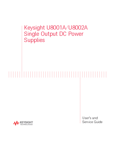 U8000 Series Single Output DC Power Supplies User_2527s and Service Guide U8001-90001 [88]